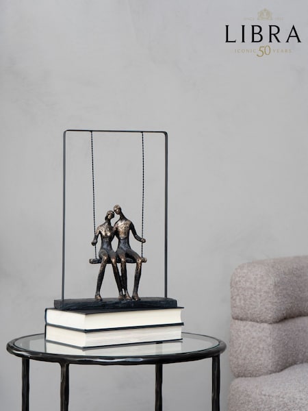 Libra Interiors Bronze Couple Sitting On Swing Bronze Ornaments Sculpture (D08970) | £105