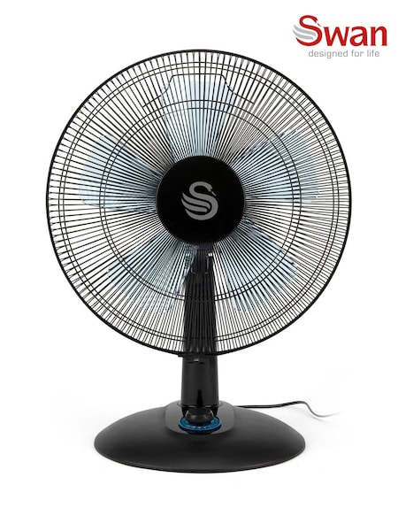 Swan Black 12 Inch Silence Turbo Desk Fan (D09926) | £40