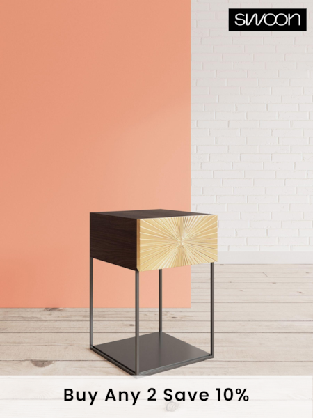 Swoon Brass Ziggy Bedside Table (D10087) | £219