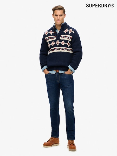 Superdry Blue Cotton Slim Straight Jeans (D12628) | £75