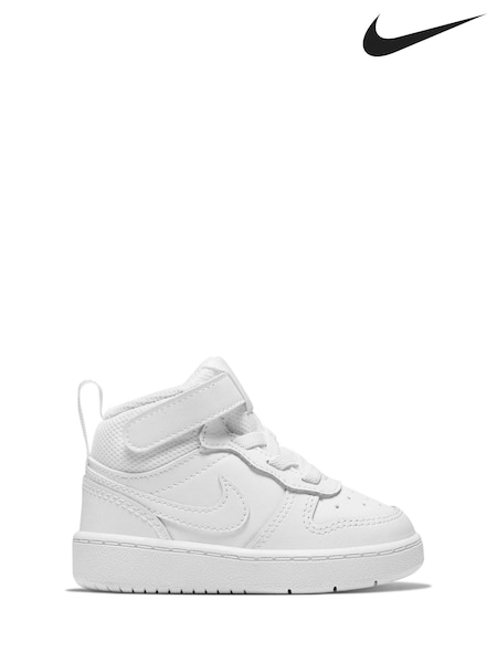 Nike White Toddler Court Borough Mid Trainers (D14269) | £38