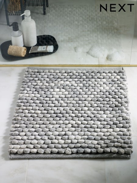 Grey Marl Giant Shower Bobble Mat (D14955) | £12