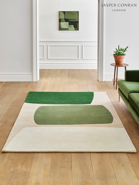 Jasper Conran London Green Colourblock Wool Rug (D15071) | £160 - £410