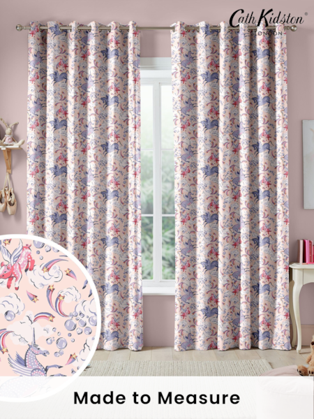 Cath Kidston Pink Kids Unicorn Made To Measure 100% Cotton Curtains (D15572) | £82