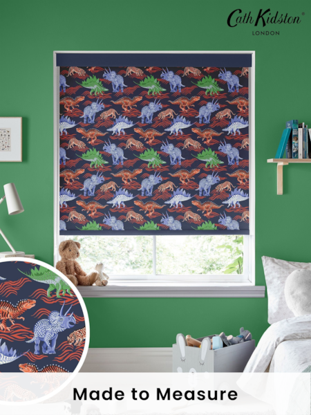 Cath Kidston Navy Blue Kids Dinosaur Made To Measure Roller Blinds (D15958) | £58
