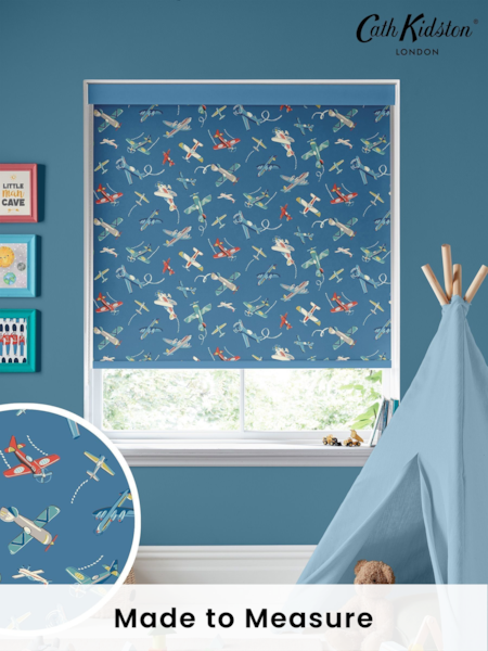 Cath Kidston Mid Blue Kids Planes Made To Measure Roller Blinds (D15960) | £58