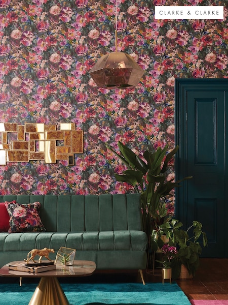 Clarke & Clarke Fuchsia Tahiti Exotica 10M Wallpaper (D16723) | £56