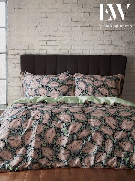 EW by Edinburgh Weavers Green Magali Cascading Leaves 200 Thread Count 100% Cotton Duvet Cover And Pillowcase Set (D17582) | £59 - £70