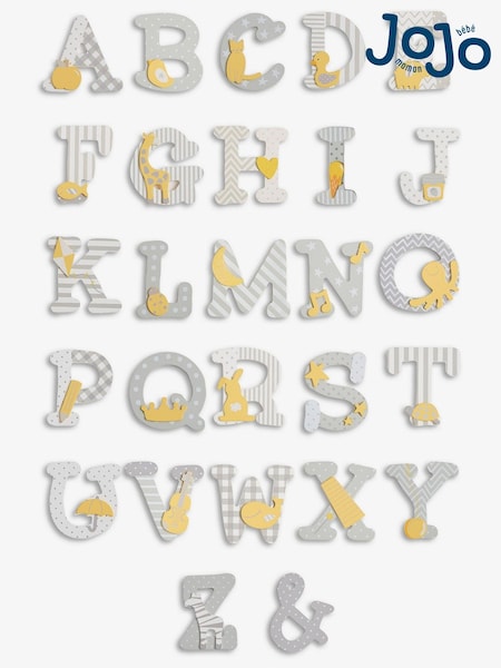 JoJo Maman Bébé Grey Wooden Letters (D18274) | £1.50