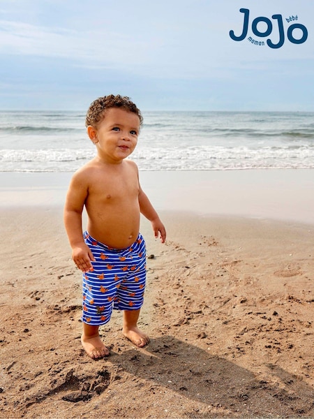 JoJo Maman Bébé Blue Crab Swim Shorts with Integral Nappy (D18311) | £16