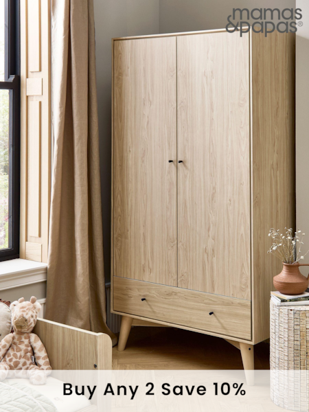 Mamas & Papas Natural Olive Green Coxley Wardrobe (D18556) | £550