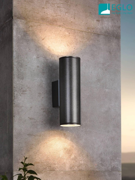 Eglo Grey Riga 2Light LED UpDown Exterior Outdoor Wall Light (D19939) | £47