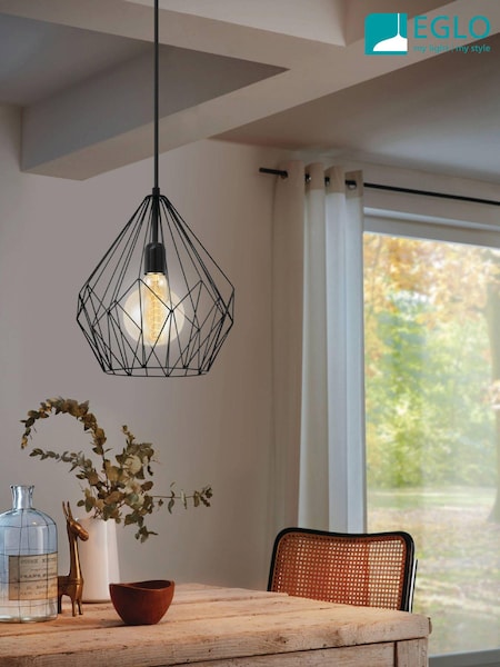 Eglo Black Carlton Wired Ceiling Light Pendant (D20017) | £55