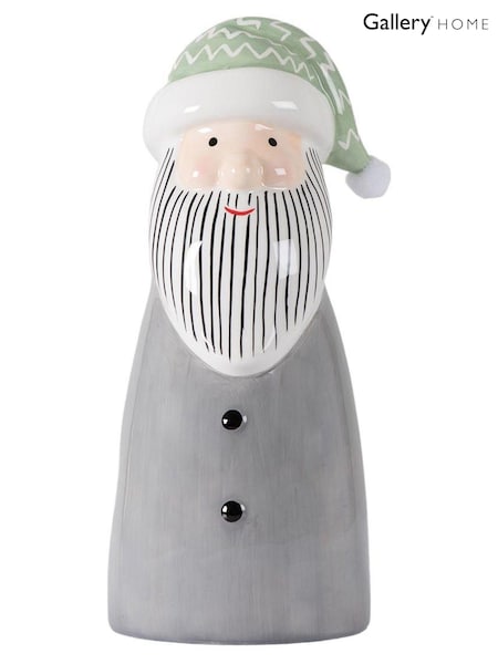 Gallery Home Grey Large Santa Christmas Decoration (D20451) | £22