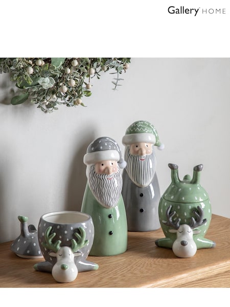 Gallery Home Green Santa Christmas Ornament (D20452) | £22