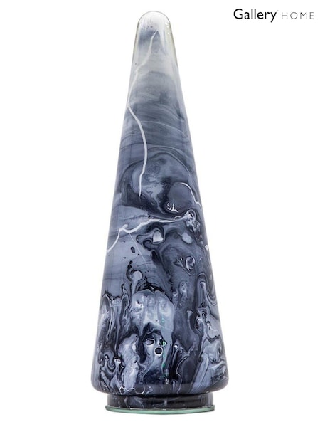Gallery Home Black Marbled Christmas Ornaments Tree Glass 10cm (D20484) | £18