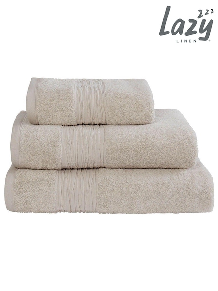 Lazy Linen Linen Turkish Cotton With Pure Washed Linen Insert Towel (D21207) | £10 - £30