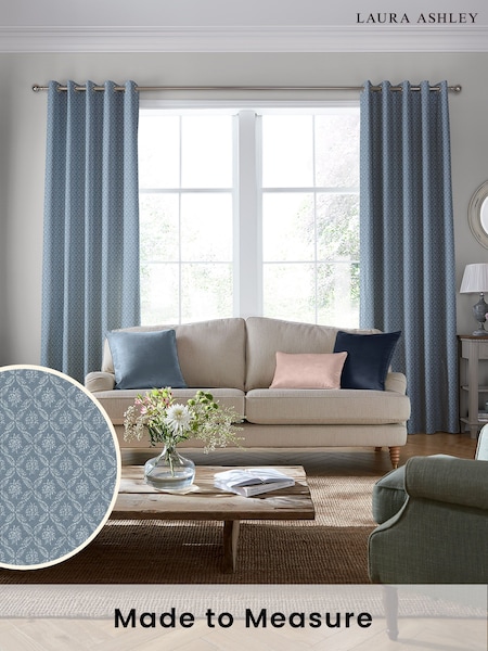 Laura Ashley Blue Abingdon Seaspray Made To Measure Curtains (D24079) | £109