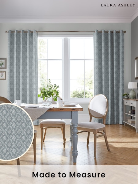Laura Ashley Steel Abingdon Made To Measure Curtains (D24082) | £109