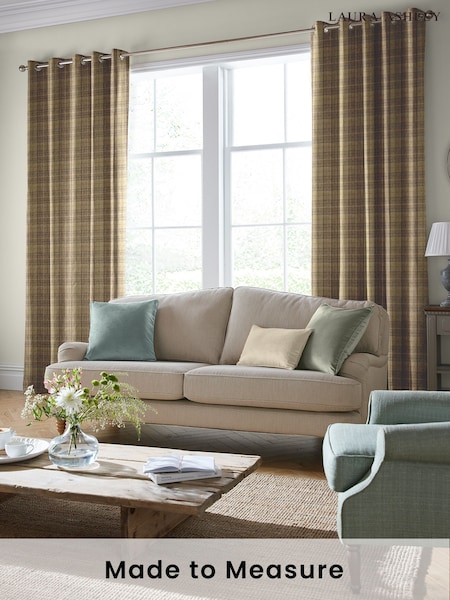 Laura Ashley Natural Alfriston Made To Measure Curtains (D24084) | £109