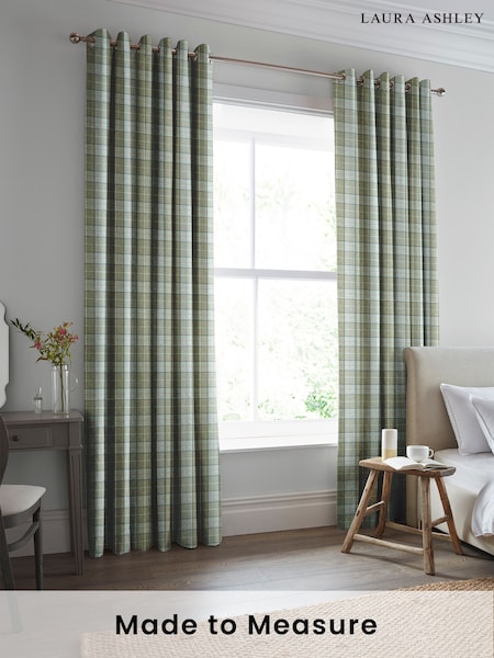 Laura Ashley Sage Alfriston Made To Measure Curtains (D24085) | £109