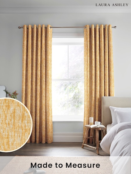 Laura Ashley Ochre Ambrose Made To Measure Curtains (D24088) | £109