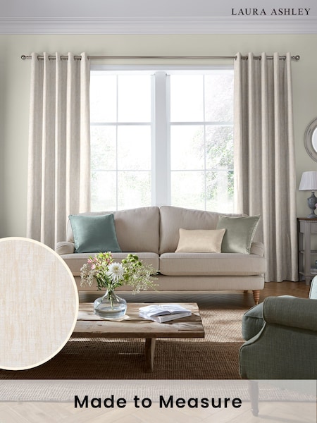 Laura Ashley Pale Natural Ambrose Made To Measure Curtains (D24089) | £109