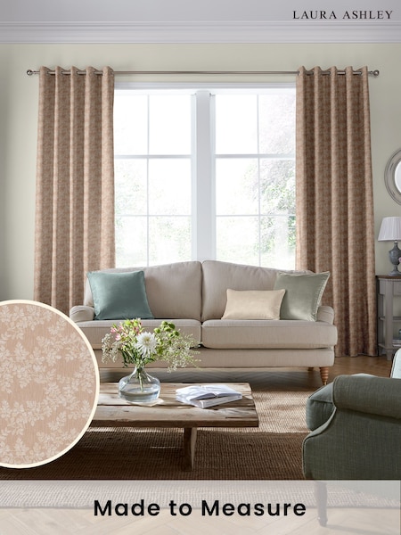 Laura Ashley Truffle Burnham Woven Made To Measure Curtains (D24096) | £109