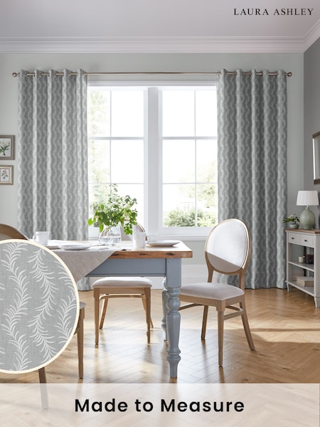 Laura Ashley Slate Dee Made To Measure Curtains (D24104) | £128