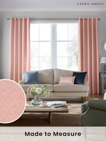Laura Ashley Blush 100% Cotton Gower Made To Measure Curtains (D24108) | £91