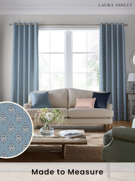 Laura Ashley Seaspray 100% Cotton Gower Made To Measure Curtains (D24111) | £91