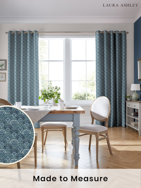 Laura Ashley Spruce Musica Velvet Made To Measure Curtains (D24116) | £100