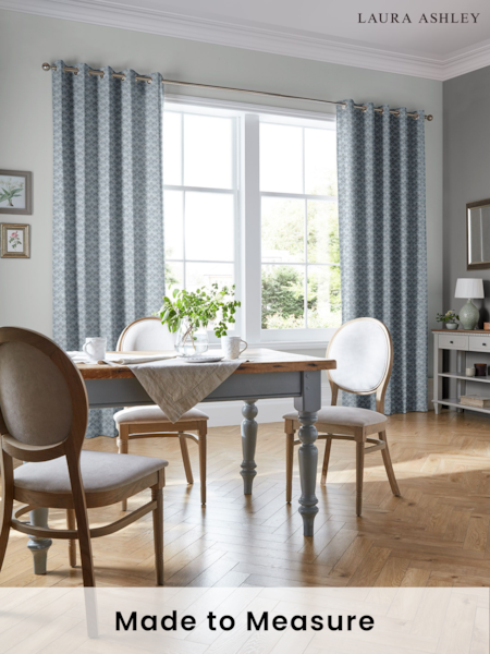 Laura Ashley Steel Musica Velvet Made To Measure Curtains (D24117) | £100