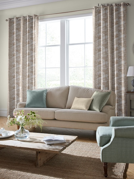 Laura Ashley Natural Trecastle Made To Measure Curtains (D24129) | £100