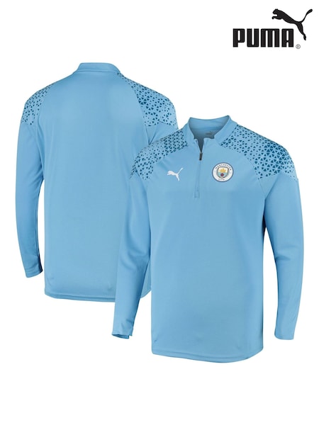 Puma Light Blue Manchester City Quarter Zip Training Top (D26127) | £65