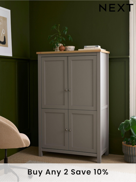 Dove Grey Malvern Oak Effect Small Hideaway Desk (D26194) | £550