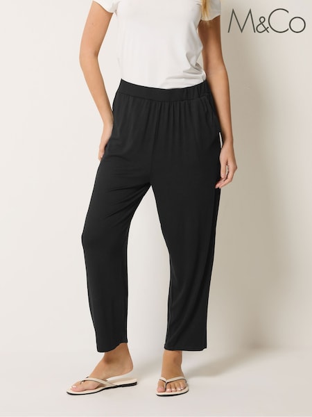 Black - M&co Cropped Hareem Trousers