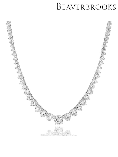 Beaverbrooks Sterling Silver Cubic Zirconia Necklace 45cm (D27488) | £375