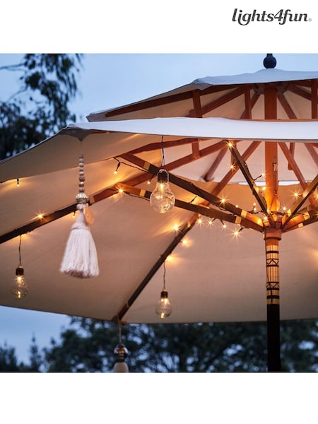Lights4fun Battery Operated LED Garden Parasol Outdoor Lights (D29579) | £17