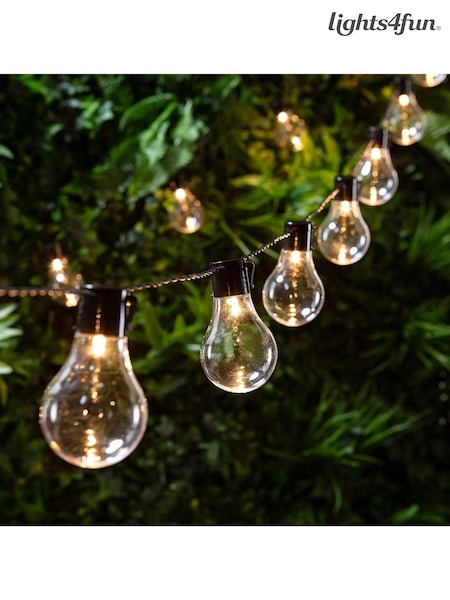 Lights4fun White 20 Warm White Battery Festoon Lights (D29580) | £37