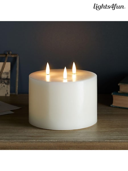Lights4fun Ivory TruGlow LED 3 Wick (D29607) | £30