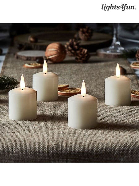 Lights4fun Set of 4 TruGlow LED Votive Candles (D29612) | £20