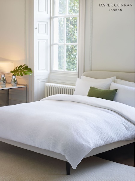 Jasper Conran White Soft Textured Double Weave 100% Cotton Pillowcase (D30023) | £18