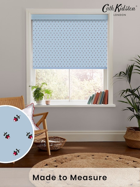 Cath Kidston Blue Rose Bud Made To Measure Roller Blinds (D30057) | £58