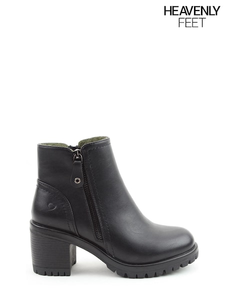 Heavenly Feet Ladies Vegan Friendly Ankle Black Boots (D30462) | £55