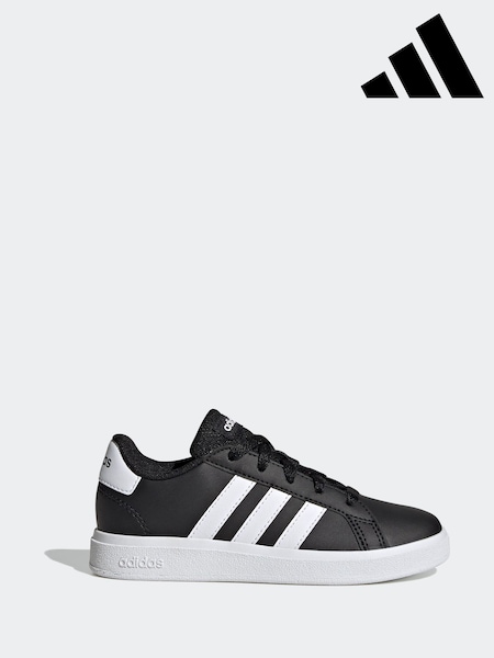adidas Black/White Grand Court Lace-Up Trainers (D32059) | £30