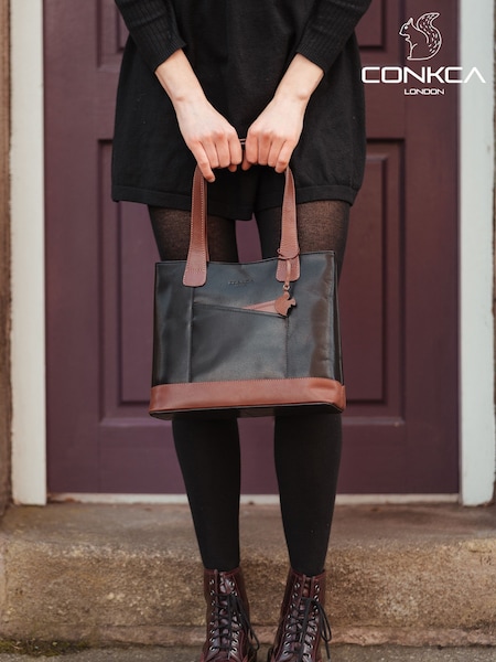 'Little Patience' Leather Tote Bag (D32752) | £66