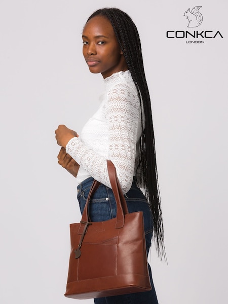 'Little Patience' Leather Tote Bag (D32753) | £66