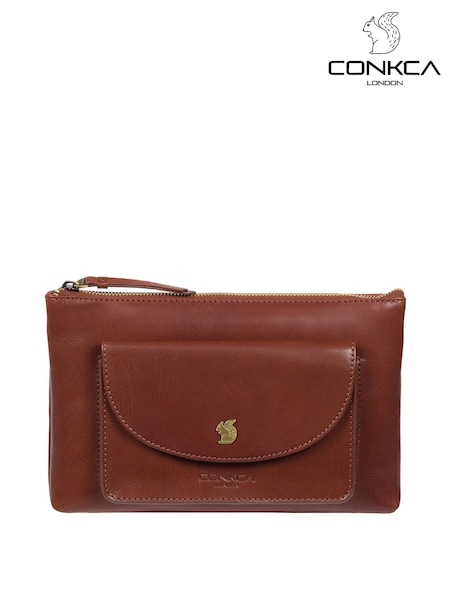 Conkca Treasure Leather Clutch Bag (D32808) | £48