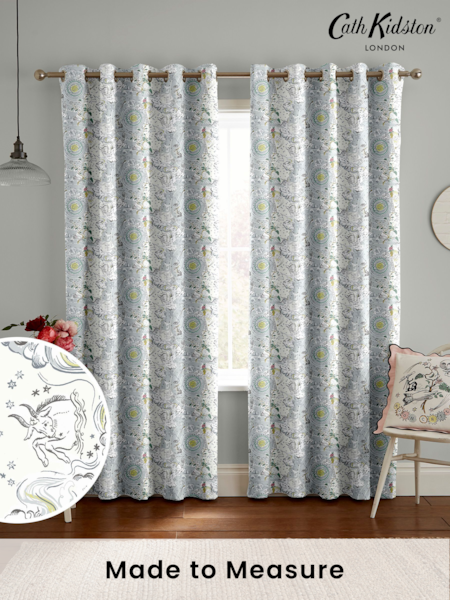 Cath Kidston Mint Green Power To The Peaceful Made To Measure 100% Cotton Curtains (D32892) | £82